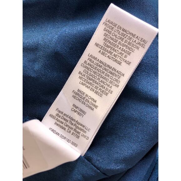 Dress The Population Jordan Gown Sleeveless V-Neck Mermaid Peacock Blue NWT L - Picture 8 of 9